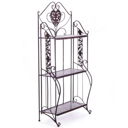 Gartenregale und Rankhilfen aus Metall - Standregal braun 128x60x30cm
