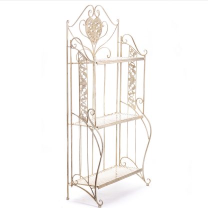 Gartenregale und Rankhilfen aus Metall - Standregal weiss 128x60x30cm