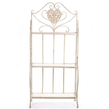 Gartenregale und Rankhilfen aus Metall - Standregal weiss 128x60x30cm2