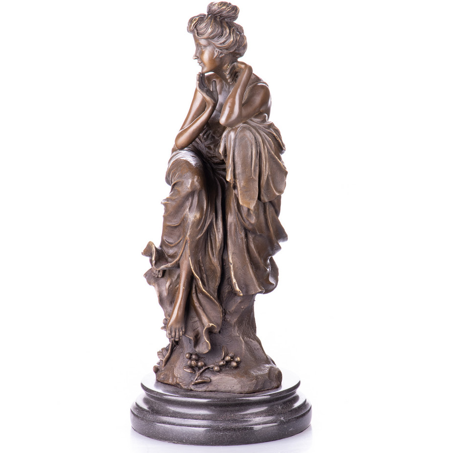 Jugendstil Bronzefigur Sitzende Frau 38x16x16cm2 Jugendstil Bronzefigur Sitzende Frau 38x16x16cm2
