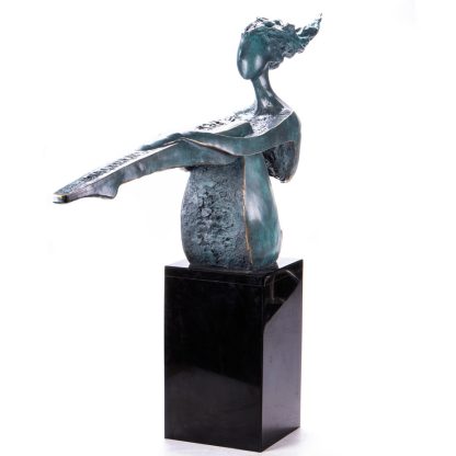 Moderne Bronzefigur Weiblicher Akt mit Grüner Patina 119x150x32cm2