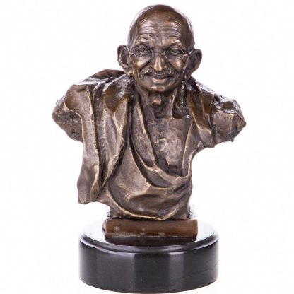 Bronze Figur Büste - Mahatma Gandhi 26x19x14cm