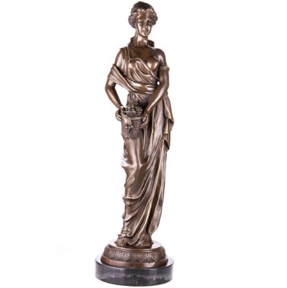 Bronze Figur Frau in Tunika 84x22x22cm