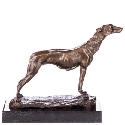 Bronze Figur Tier Jagdhund Windhund 25x33x13cm