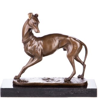 Bronze Figur Tier Jagdhund Windhund 28x31x13cm