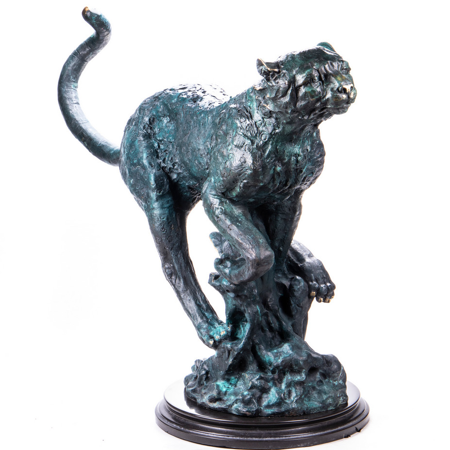 Bronze Figur Tier Laufender Gepard Grün Patiniert 84x126x44cm3 Bronze Figur Tier - "Laufender Gepard" Grün Patiniert 84x126x44cm – Bild 3