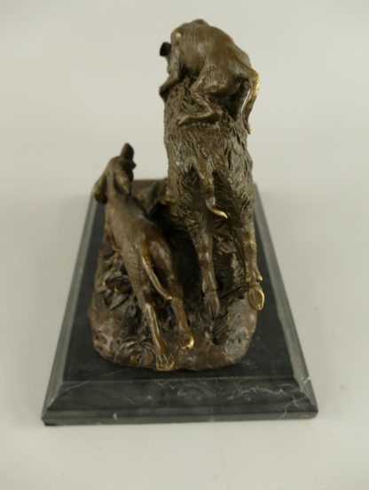 Bronze Figur Tier - "Wildschwein mit Jagdhunden" 18x16x23cm – Bild 5