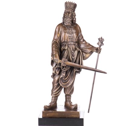 Bronze Fiigur Persischer König Kyros der Große (559-530 v.Chr.) mit Schwert und Zepter 43x25x12cm