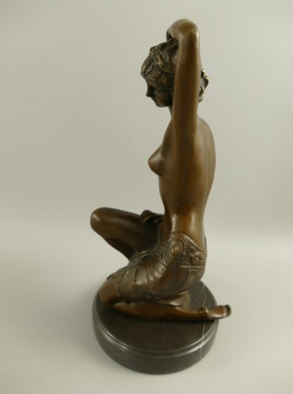 Erotische Bronze Figur "Frau kniend" 32x16x15cm – Bild 5