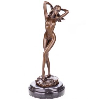 Erotische Bronzefigur Weiblicher Akt 30x13x13cm