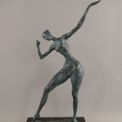 Moderne Bronze Figur Erotische Tänzerin 51x13x30cm