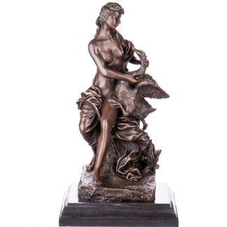 Mythologische Bronzefigur Leda und der Schwan 40x22x20cm