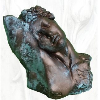 Büste Endymion Steinguss Bronze Optik 36x48x39cm