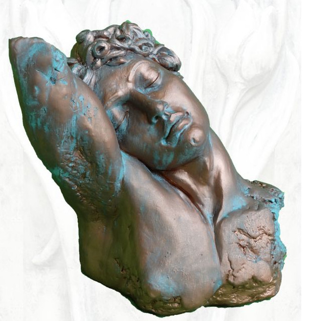 Büste Endymion Steinguss Kupfereffekt 36x48x39cm Büste Endymion Steinguss Kupfereffekt 36x48x39cm