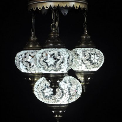 Türkischer Kronleuchter Weiss 4 Kugeln 80x30cm