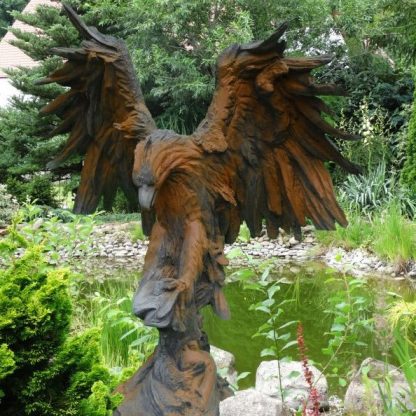 Wesen der Lüfte Adler Steinguss Rosteffekt 152x122x74cm