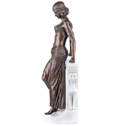 Art Deco Bronze Figur Frau mit Gemeisseltem Weissem Marmor 51x26x14cm3 416x416 - Art Deco Bronze Figur "Frau mit Gemeißeltem Weißem Marmor" 51x26x14cm