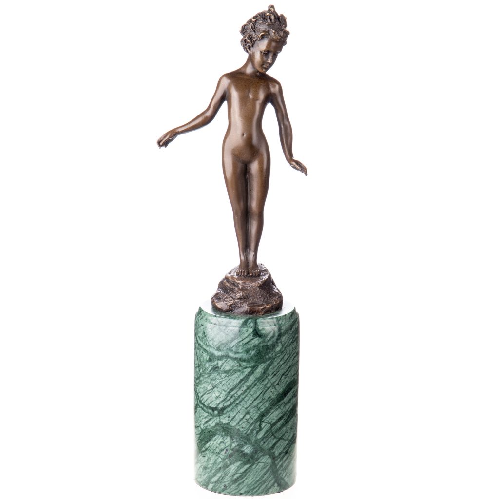 Bronze Figur Mädchen stehend 32x10x7cm