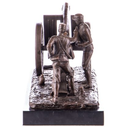 Bronze Figur Soldaten mit Kanone 22x43x17cm2