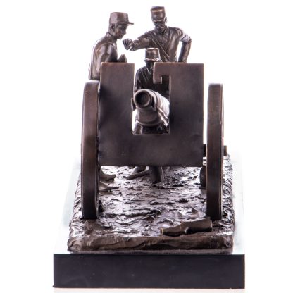 Bronze Figur Militär "Soldaten mit Kanone" 22x43x17cm – Bild 4