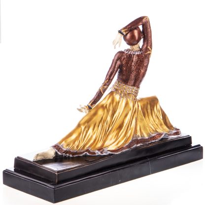 Farbige Art Deco Bronzefigur Tänzerin 29x37x14cm2