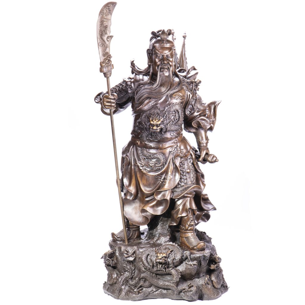 Asiatica Bronzefigur Legendärer Chinesischer General Guan Yu 141x65x50cm Asiatica Bronzefigur Legendärer Chinesischer General Guan Yu 141x65x50cm