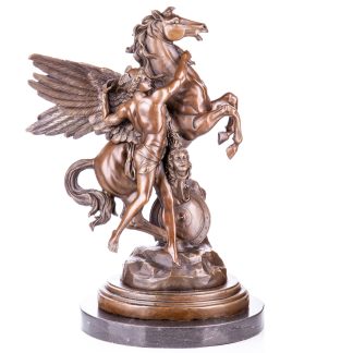Bronze Figur Götter Perseus mit Pegasus und Kopf der Medusa 45x34x22cm