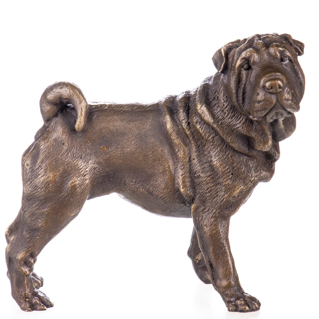 Bronze Figur Hund 15x16x9cm