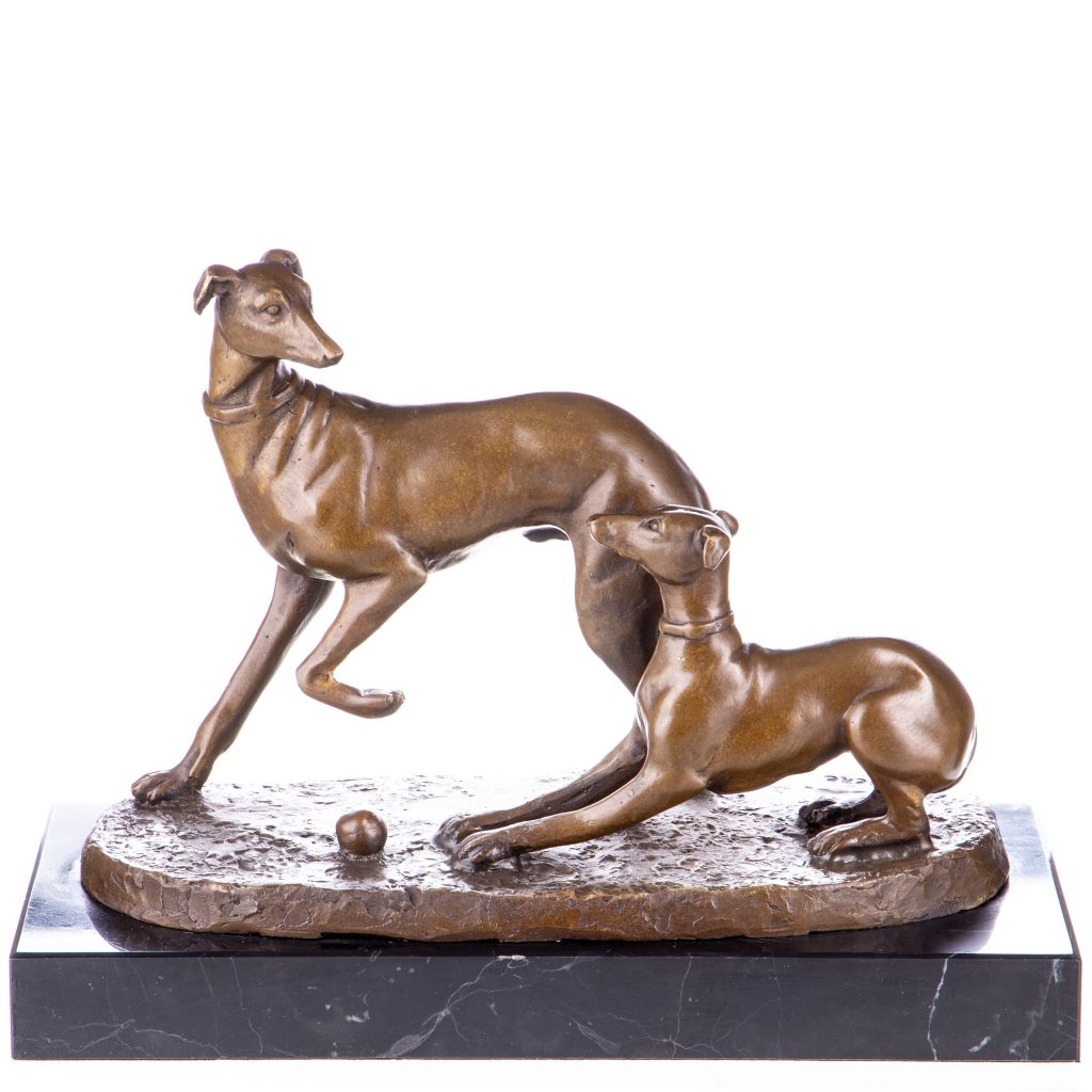 Bronze Figur Jagdhunde Windhunde 21x28x13cm Bronze Figur Jagdhunde Windhunde 21x28x13cm