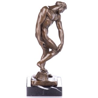 Bronzefigur Männlicher Akt Adam nach Rodin 20x10x7cm