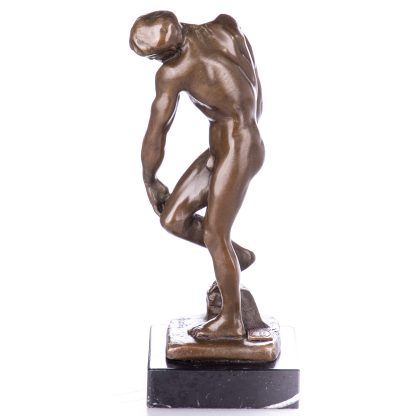 Bronzefigur Männlicher Akt "Adam" nach Rodin 20x10x7cm – Bild 3