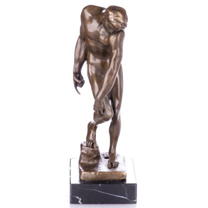 Bronzefigur Männlicher Akt "Adam" nach Rodin 20x10x7cm – Bild 4