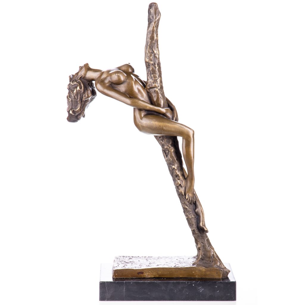 Erotische Bronzefigur Weiblicher Akt an Stange 44x29x13cm Erotische Bronzefigur Weiblicher Akt an Stange 44x29x13cm