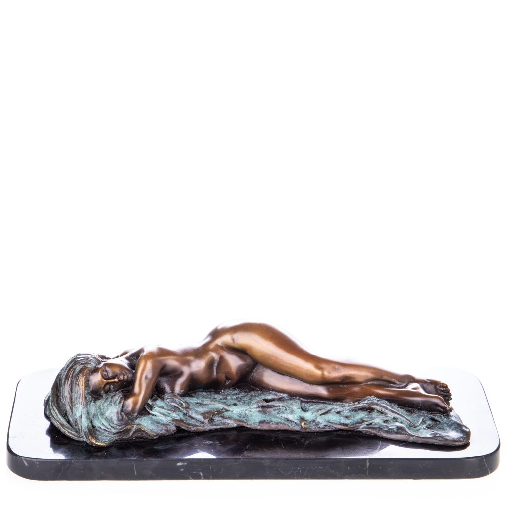 Farbige Bronzefigur Weiblicher Akt 6x31x14cm Farbige Bronzefigur Weiblicher Akt 6x31x14cm