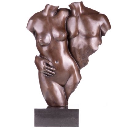 Moderne Bronze Figur Torso eines Paares 48x33x12cm