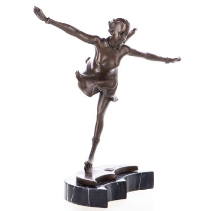 Art Deco Bronze Figur Eiskunstläuferin 29x31x14cm2