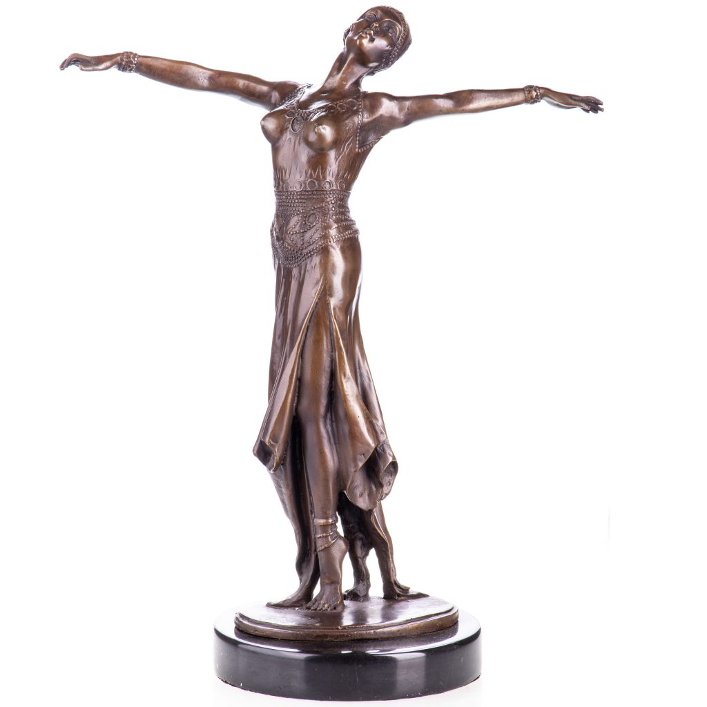 Art Deco Bronze Figur Tänzerin 37x30x16cm