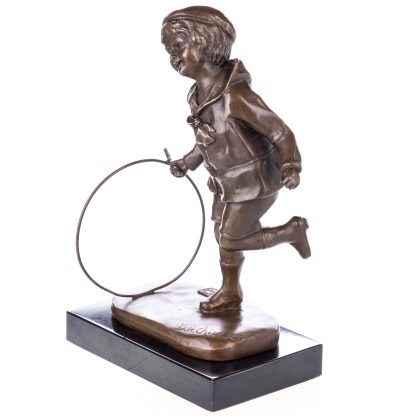 Art Deco Bronzefigur Junge mit Reif Boy with Hoop nach D.H.Chiparus 24x15x11cm4 416x416 - Art Deco Bronzefigur Junge mit Reif "Boy with Hoop" nach D.H.Chiparus 24x15x11cm