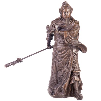 Asiatica Bronzefigur Legendärer Chinesischer General Guan Yu 29x20x20cm