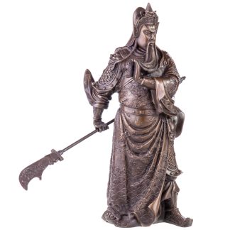 Asiatica Bronzefigur Legendärer Chinesischer General Guan Yu 40x40x15cm