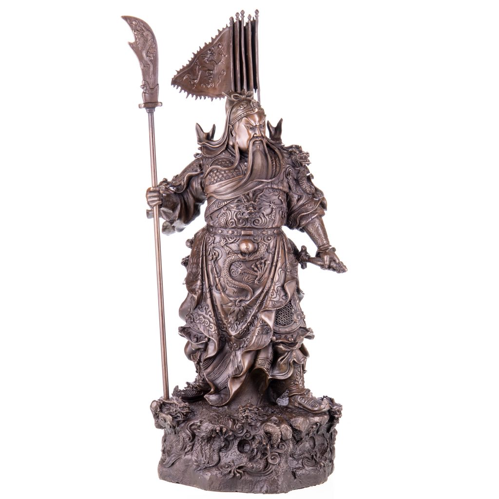 Asiatica Bronzefigur Legendärer Chinesischer General Guan Yu 66x28x26cm Asiatica Bronzefigur Legendärer Chinesischer General Guan Yu 66x28x26cm