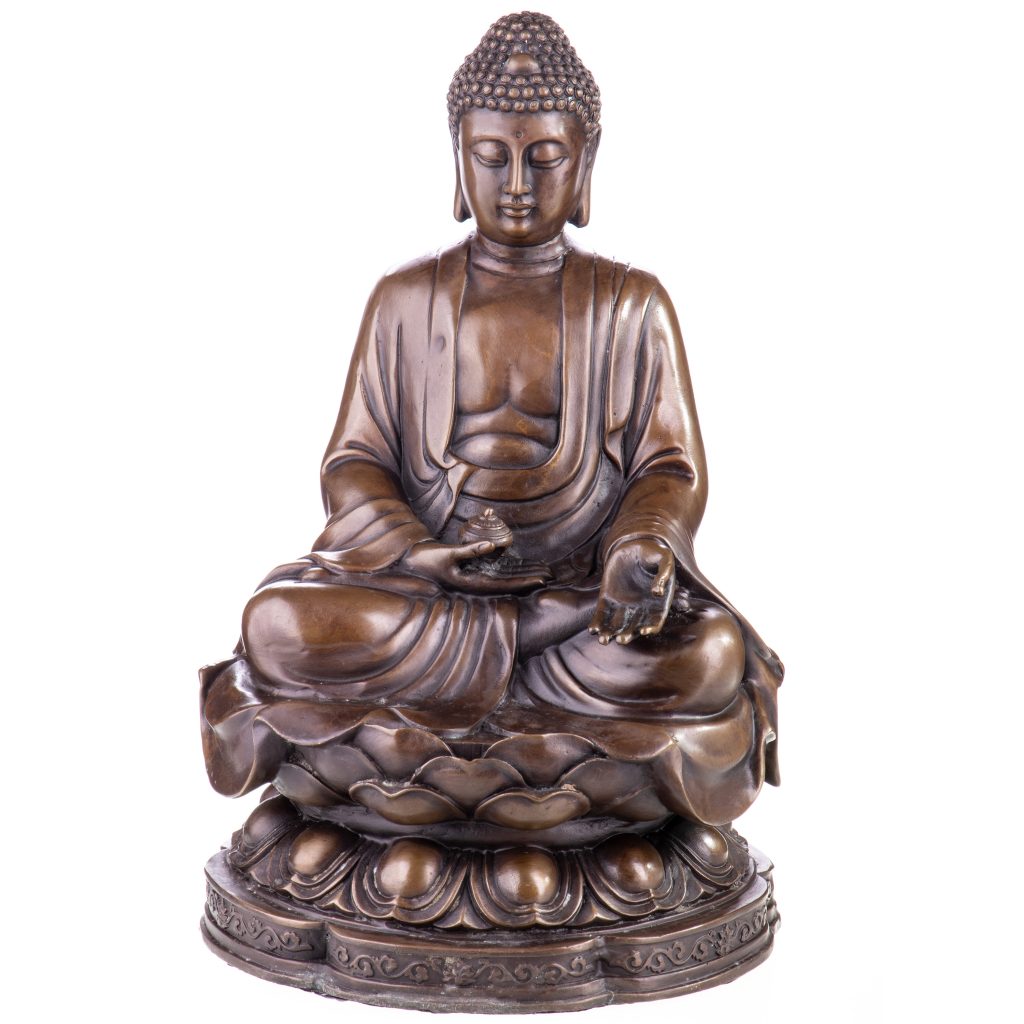 Asiatica Bronzefigur Sitzender Buddha 34x21x21cm