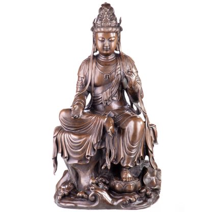 Asiatica Bronzefigur Sitzender Buddha 48x26x19cm
