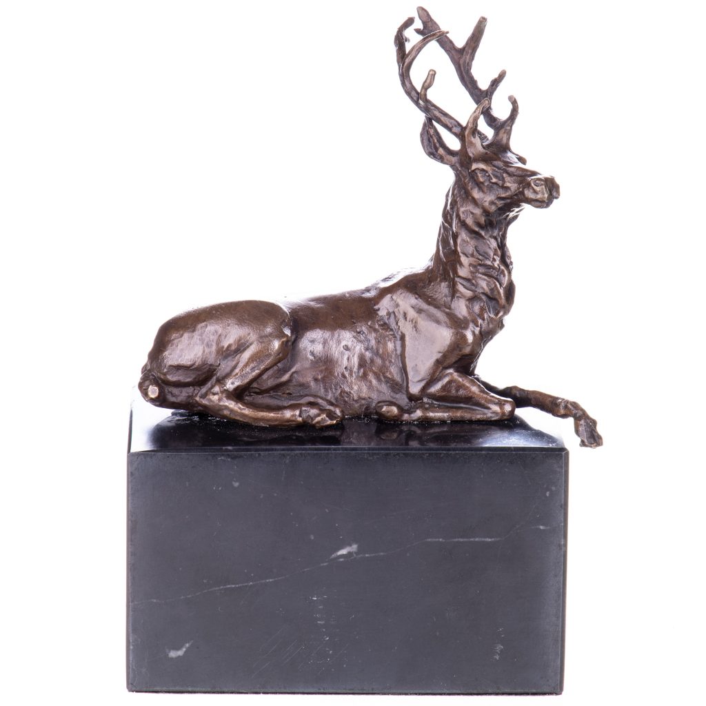 Bronze Figur Hirsch liegend 18x13x7cm Bronze Figur Hirsch liegend 18x13x7cm
