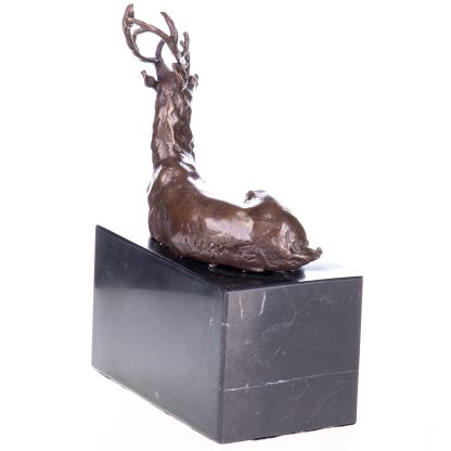 Bronze Figur Hirsch liegend 18x13x7cm2
