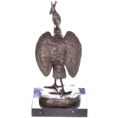 Bronze Figur Reiher mit Fisch nach Léonard 27x16x13cm2