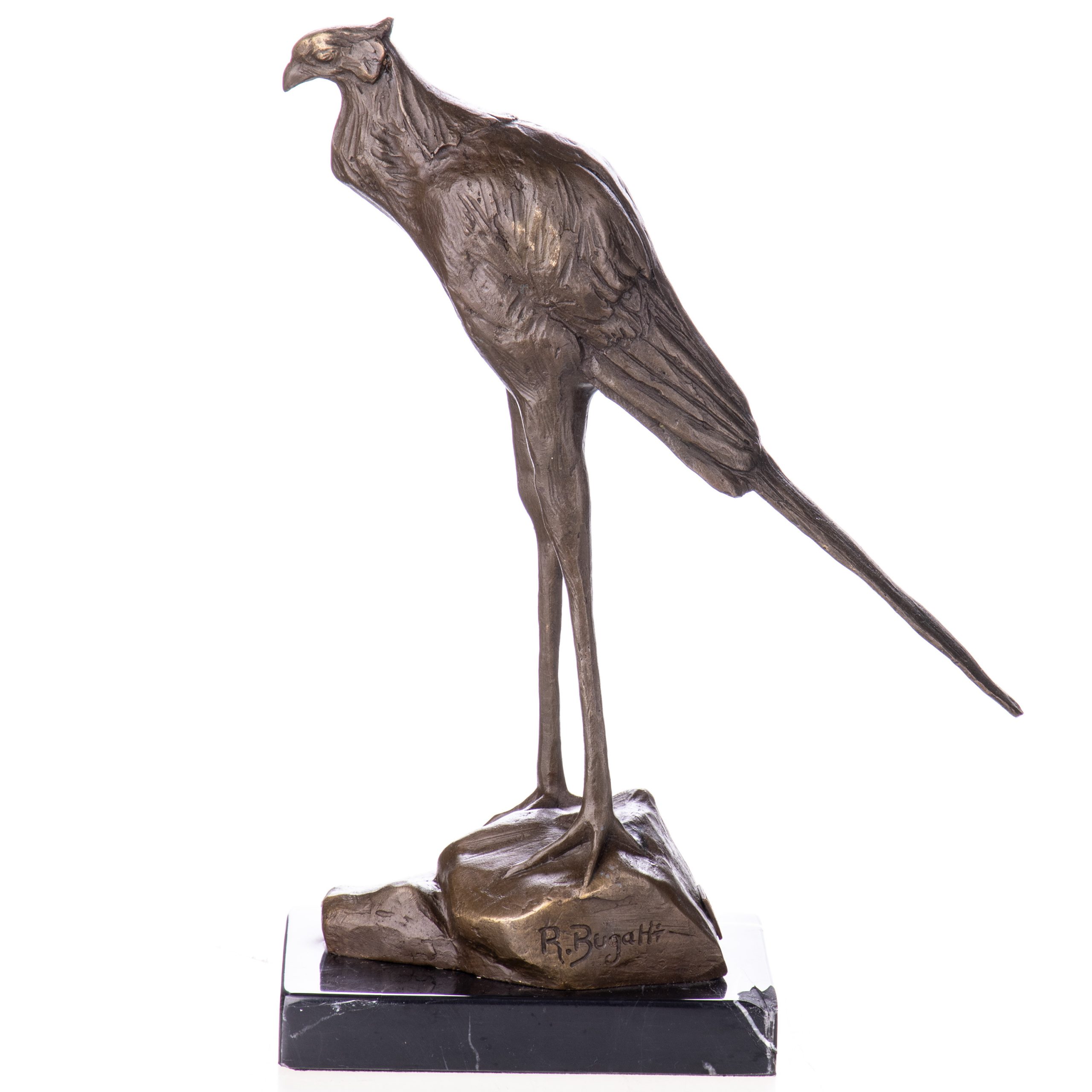 Bronze Figur Vogel Sekretär nach Bugatti 27x20x10cm Bronze Figur Vogel Sekretär nach Bugatti 27x20x10cm