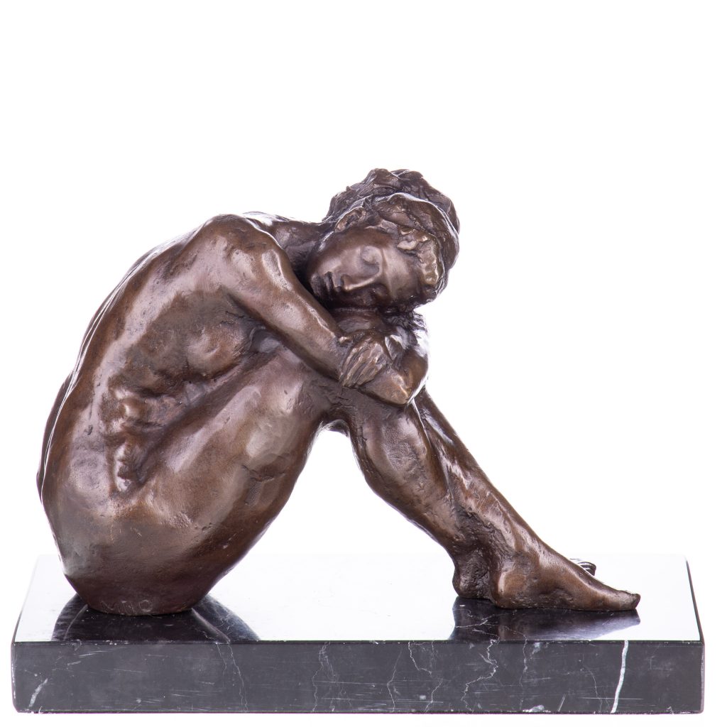 Impressionistische Bronzefigur Weiblicher Akt 20x27x14cm