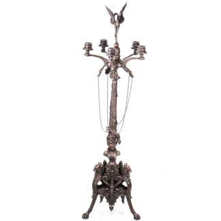 Bronze Figur Kerzenleuchter mit Vogel fünfarmig 168x50x50cm