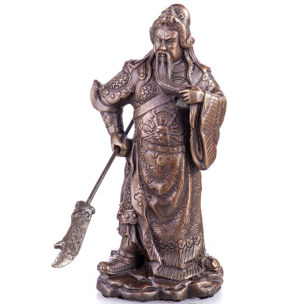Asiatica Bronzefigur Legendärer Chinesischer General Guan Yu 18x9x20cm